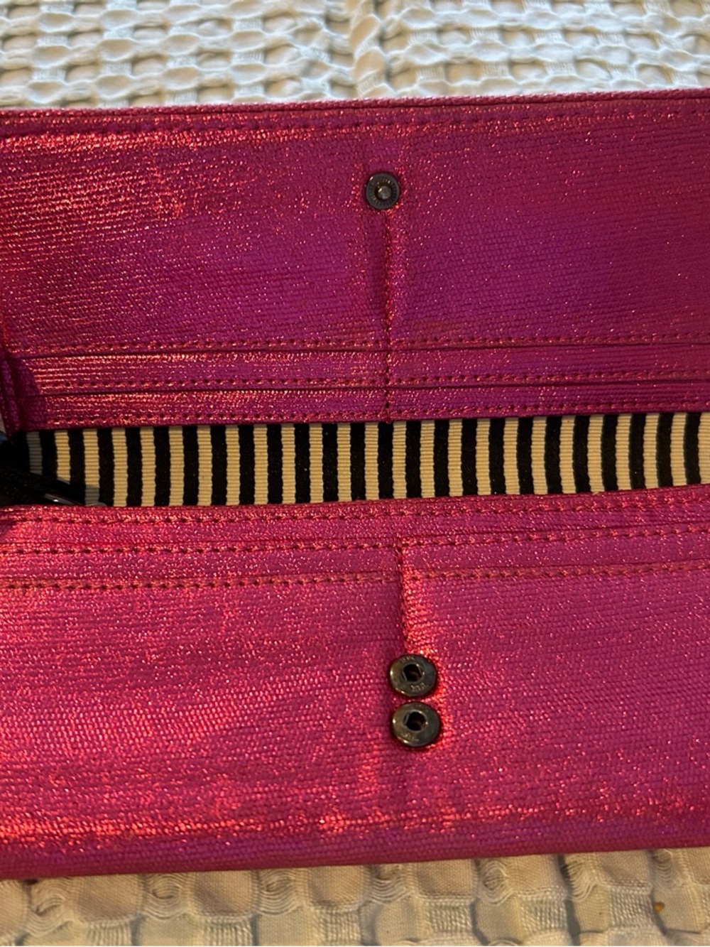 L.A.M.B. Metallic Hot Pink Zip Clutch - Picture 8 of 9